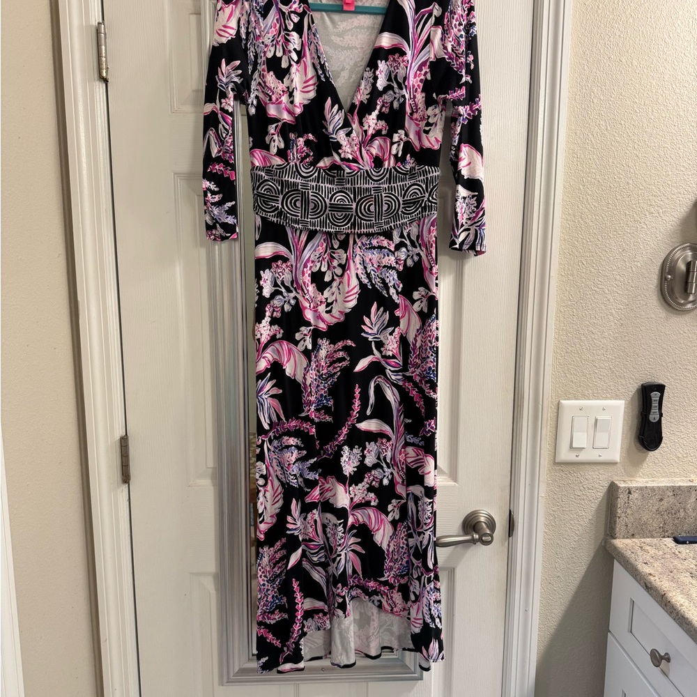 Lilly Pulitzer Pink and Black Long Sleeve Dress